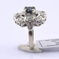 IGI Certified Art Deco 14K White Gold Sapphire & Diamond Ring 1.60 CTW Size 3.75