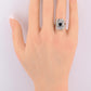 IGI Certified Art Deco 14K White Gold Sapphire & Diamond Ring 1.60 CTW Size 3.75