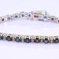IGI Certified 14K White Gold Sapphire & Diamond Tennis Bracelet 9.10 CTW 7”