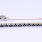 IGI Certified 14K White Gold Sapphire & Diamond Tennis Bracelet 9.10 CTW 7”