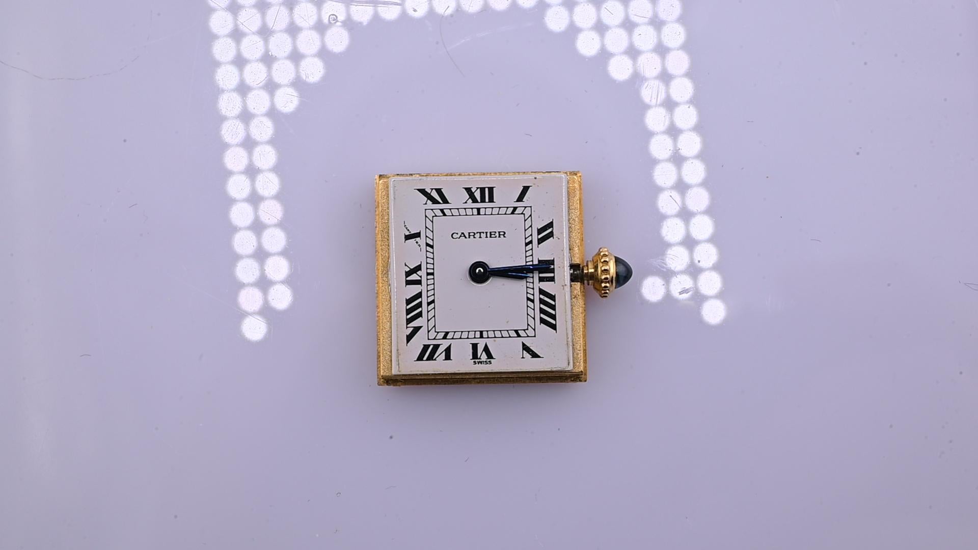 Vintage Cartier Paris Ladies Watch 18K Yellow Gold Swiss Made Ref 67117 Tank