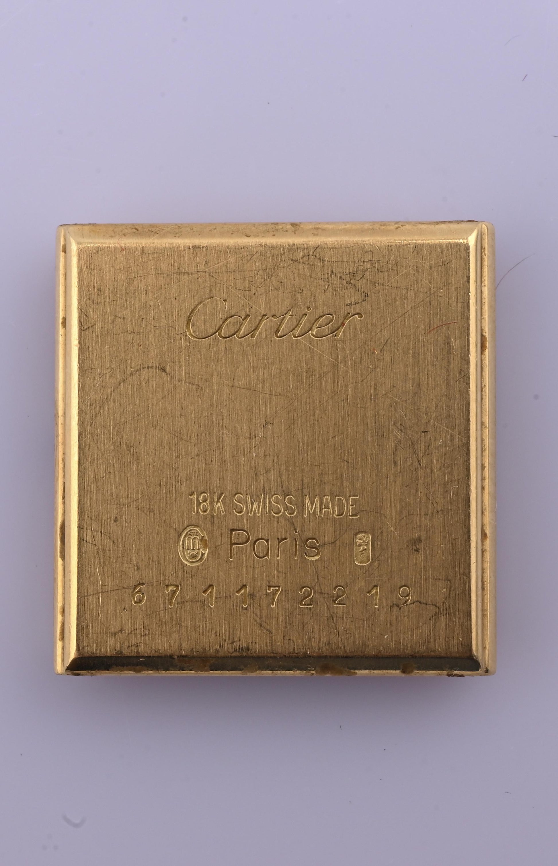 Vintage Cartier Paris Ladies Watch 18K Yellow Gold Swiss Made Ref 67117 Tank