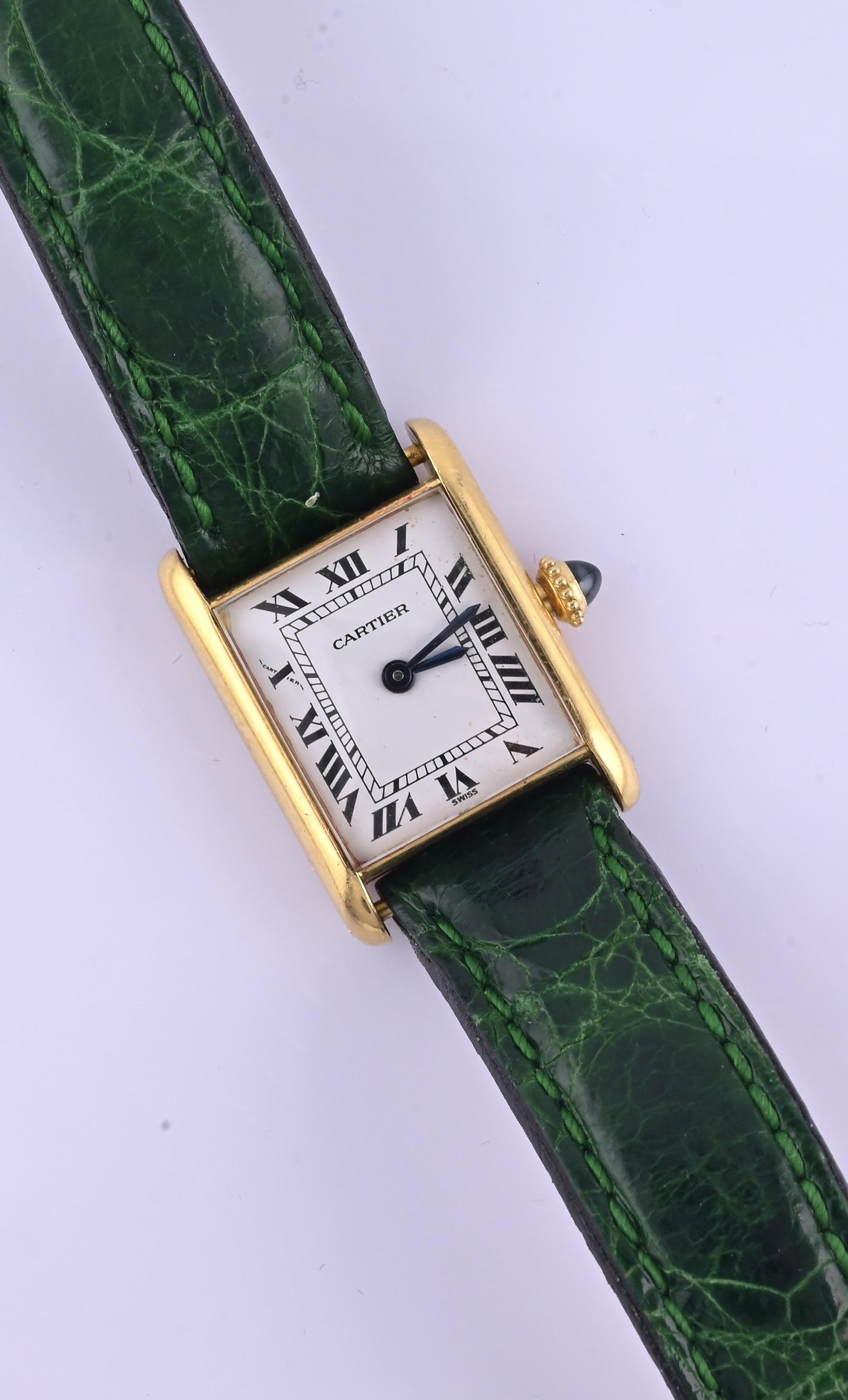 Vintage Cartier Paris Ladies Watch 18K Yellow Gold Swiss Made Ref 67117 Tank