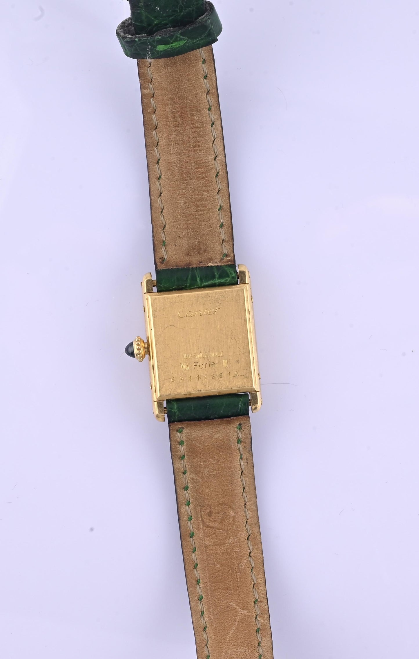 Vintage Cartier Paris Ladies Watch 18K Yellow Gold Swiss Made Ref 67117 Tank