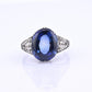 Rare Art Deco Period Sapphire & Diamond Ring With IGI Report