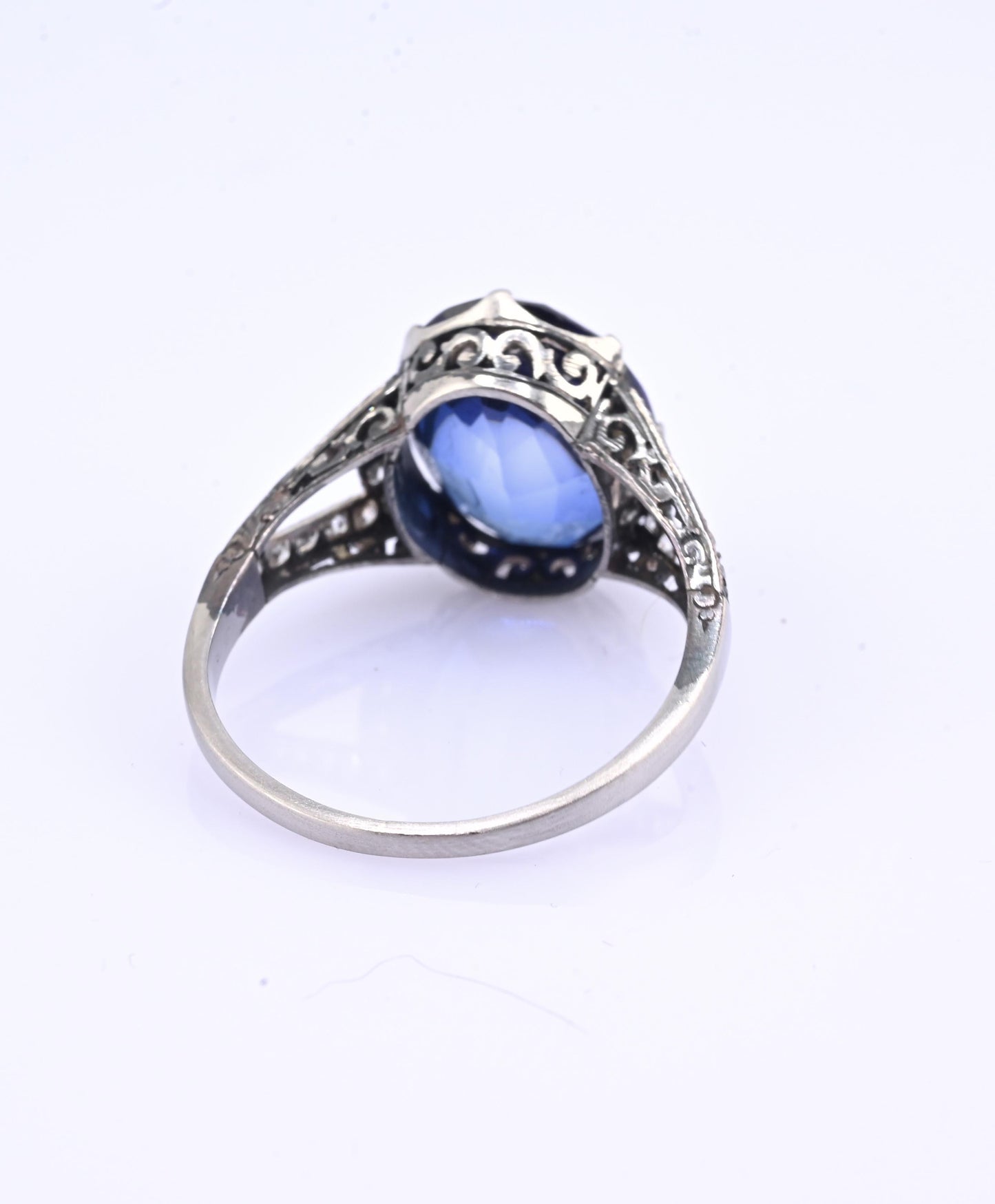 Rare Art Deco Period Sapphire & Diamond Ring With IGI Report