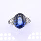 Rare Art Deco Period Sapphire & Diamond Ring With IGI Report