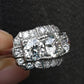 Art Deco Palladium Diamond Engagement Ring IGI Certified 3.75 TCW Ring Size 7.5