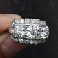 Art Deco Palladium Diamond Engagement Ring IGI Certified 3.75 TCW Ring Size 7.5