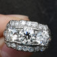 Art Deco Palladium Diamond Engagement Ring IGI Certified 3.75 TCW Ring Size 7.5