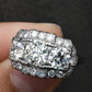 Art Deco Palladium Diamond Engagement Ring IGI Certified 3.75 TCW Ring Size 7.5