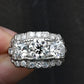 Art Deco Palladium Diamond Engagement Ring IGI Certified 3.75 TCW Ring Size 7.5