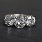 Art Deco 18K White Gold 3-Stone Ring – 3.00ct Old European Cut Diamonds Size 5