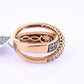 14K Pink Gold Le Vian Diamond Swirl Ring IGI Certified Ring Size 6.5