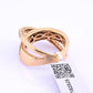 14K Pink Gold Le Vian Diamond Swirl Ring IGI Certified Ring Size 6.5