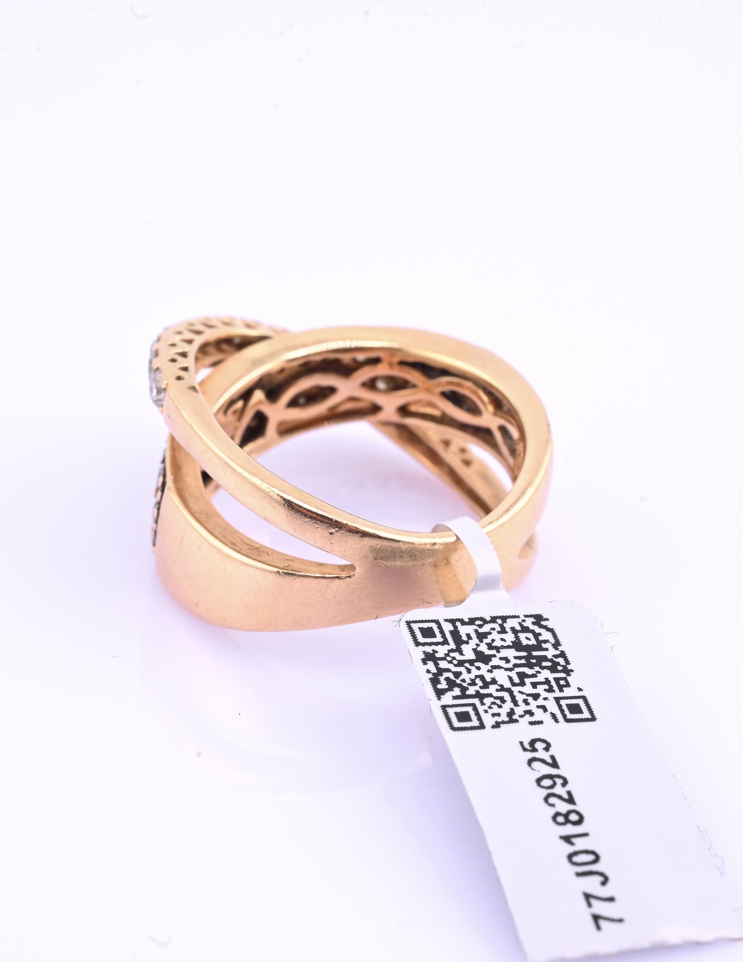 14K Pink Gold Le Vian Diamond Swirl Ring IGI Certified Ring Size 6.5