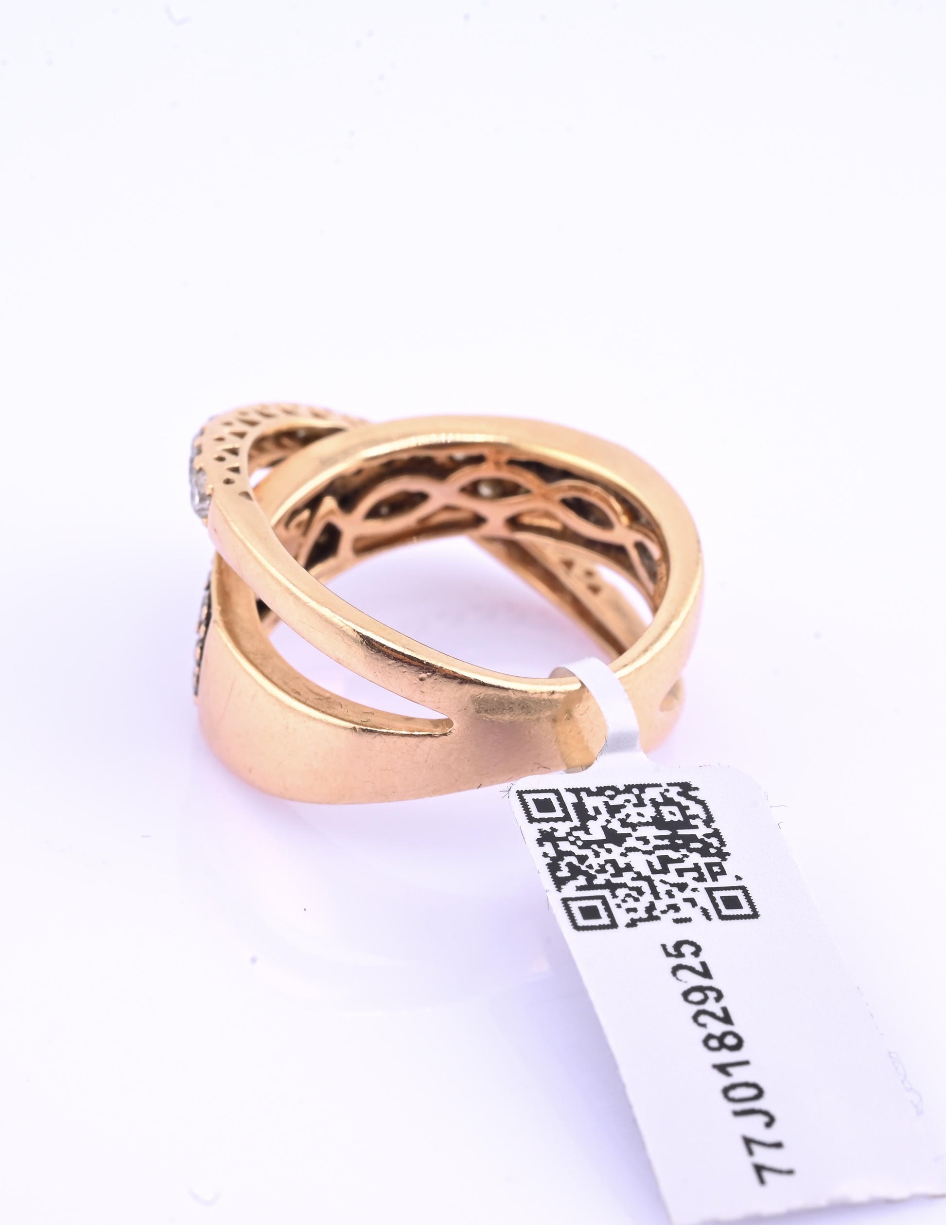 14K Pink Gold Le Vian Diamond Swirl Ring IGI Certified Ring Size 6.5