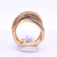 14K Pink Gold Le Vian Diamond Swirl Ring IGI Certified Ring Size 6.5