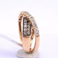 14K Pink Gold Le Vian Diamond Swirl Ring IGI Certified Ring Size 6.5