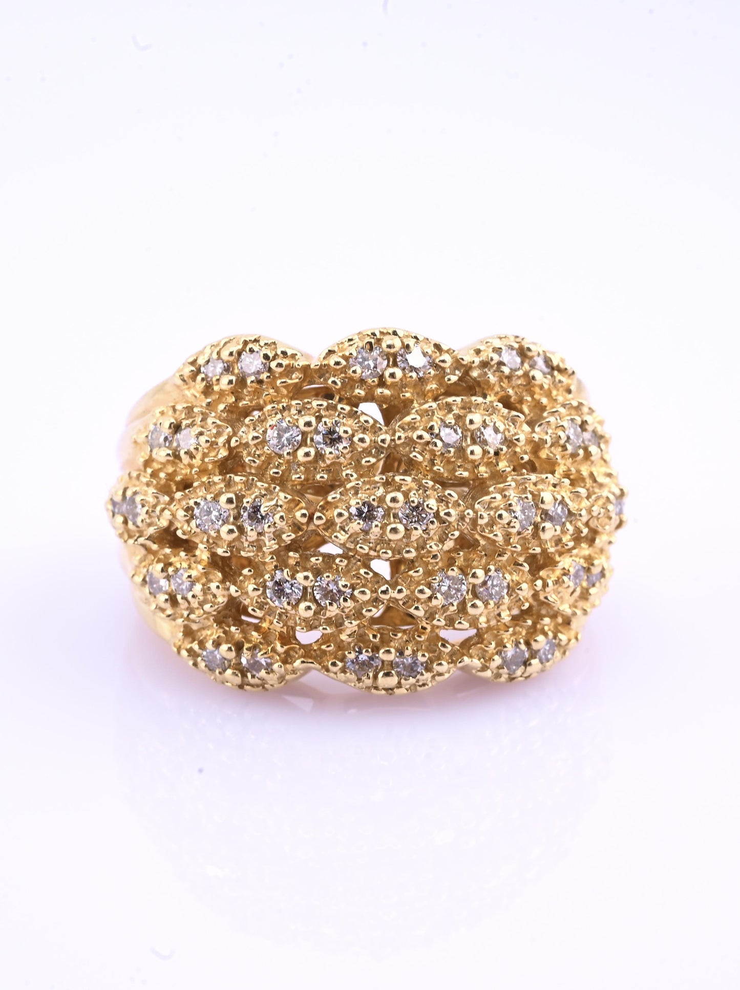 Sonia B 14K Diamond Cluster Ring • 15.04g Solid Gold • Size 8