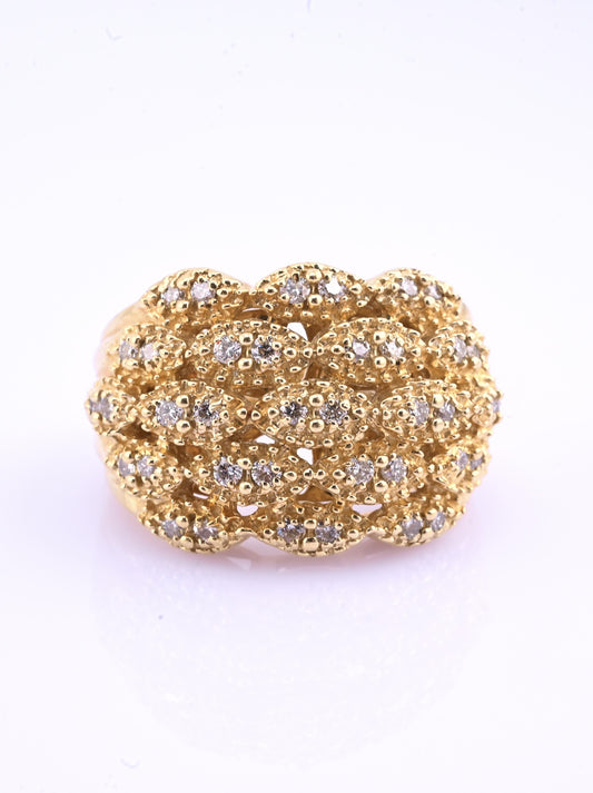 Sonia B 14K Diamond Cluster Ring • 15.04g Solid Gold • Size 8