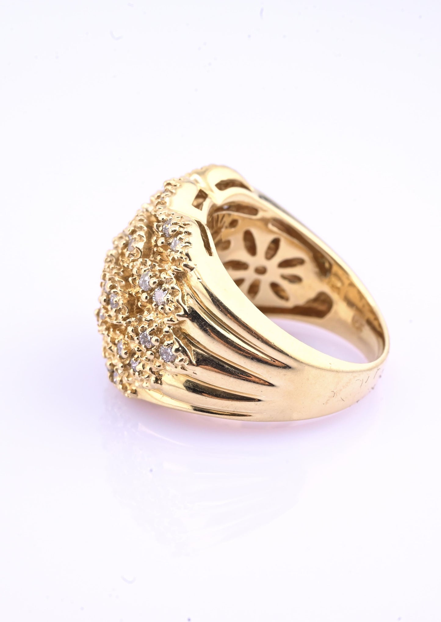 Sonia B 14K Diamond Cluster Ring • 15.04g Solid Gold • Size 8