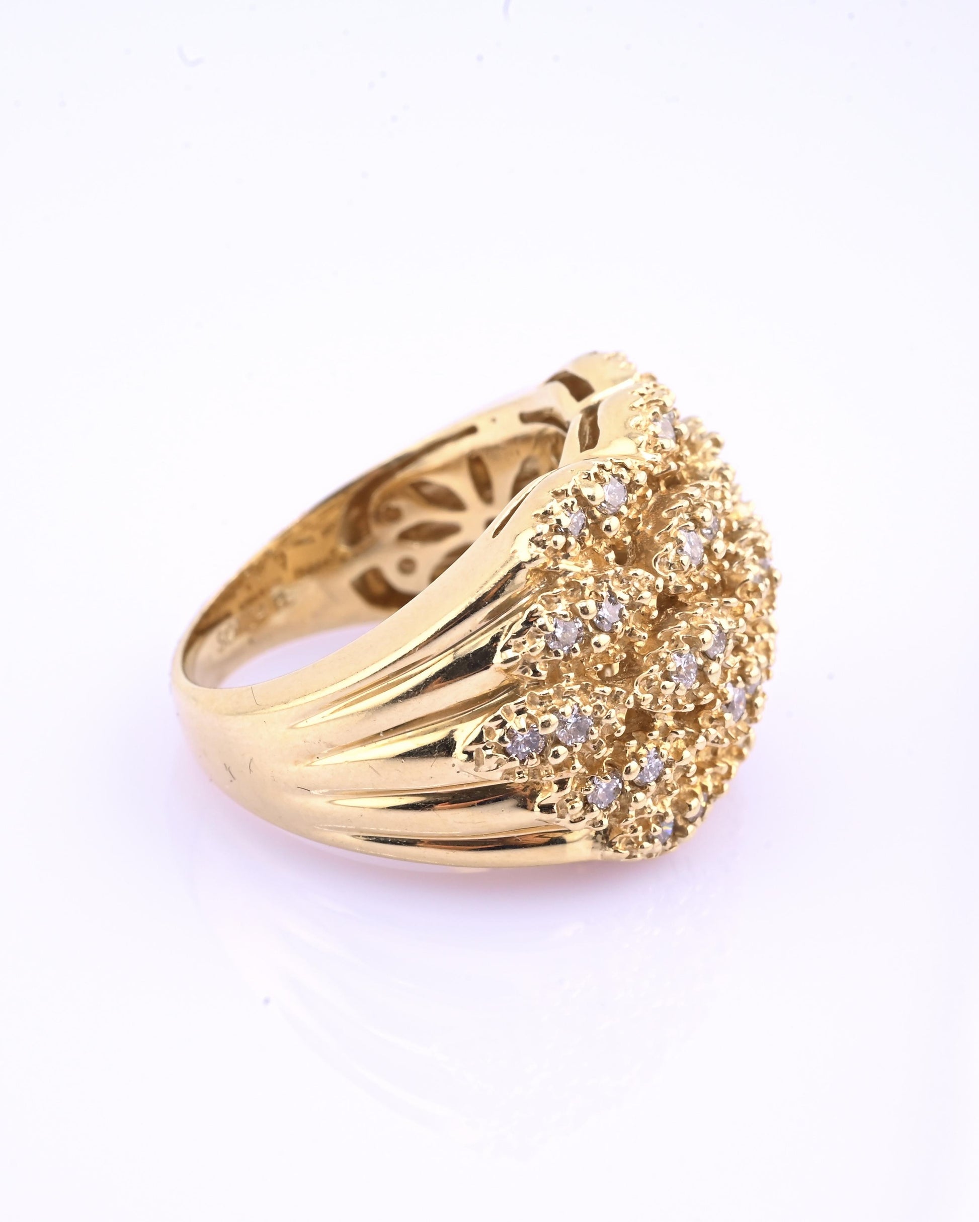 Sonia B 14K Diamond Cluster Ring • 15.04g Solid Gold • Size 8
