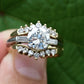 GIA Certified 1.56ct VVS1 H Diamond Platinum Ring w/ 14K Gold Enhancer 8.83g