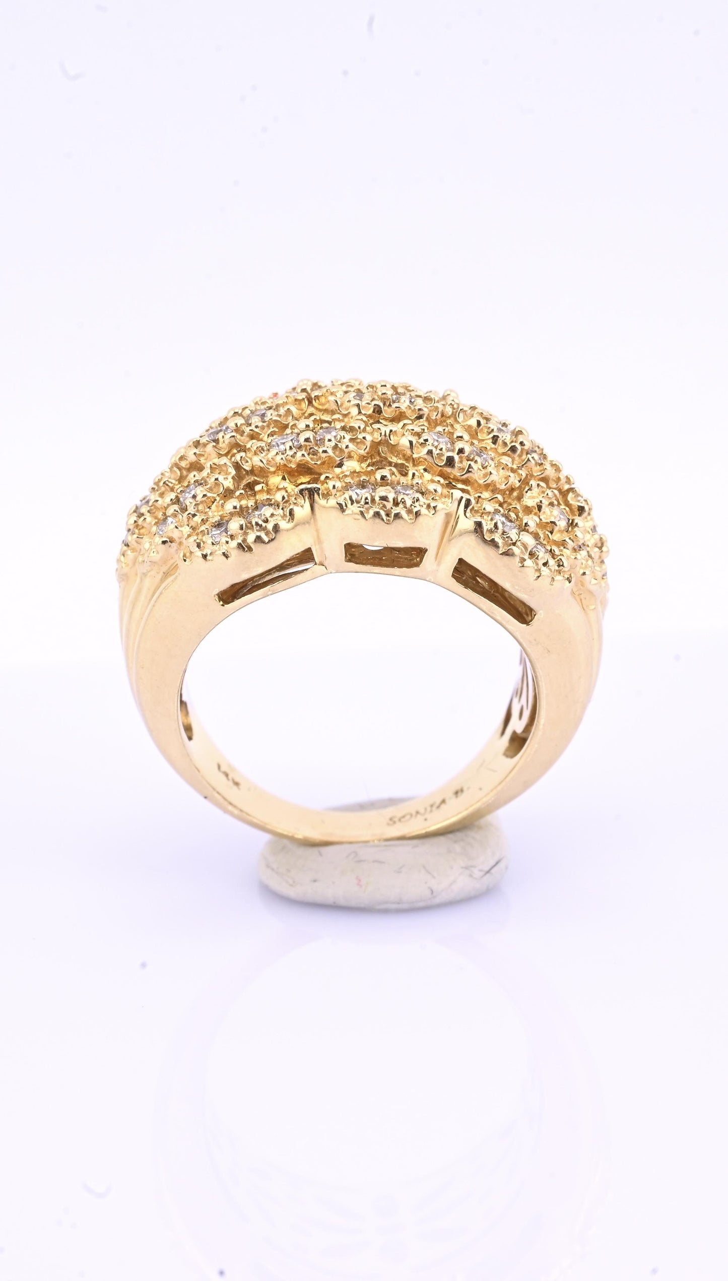 Sonia B 14K Diamond Cluster Ring • 15.04g Solid Gold • Size 8