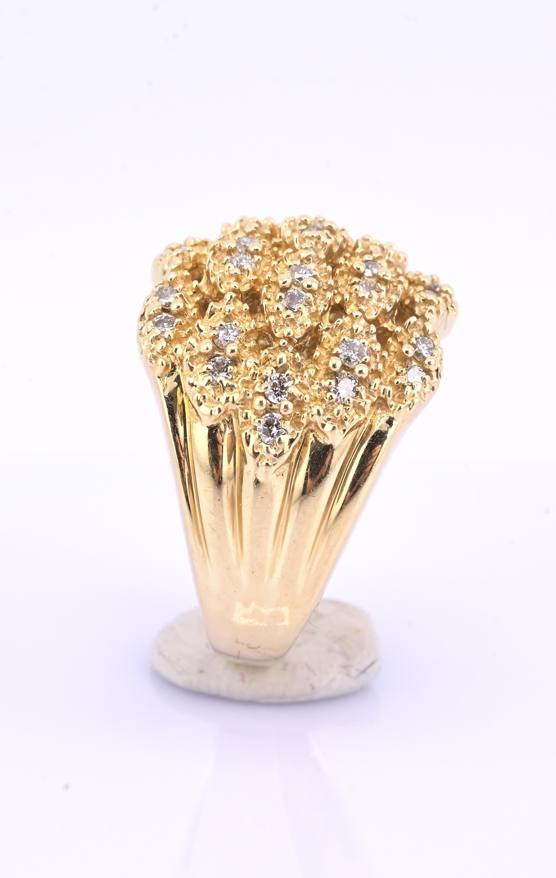 Sonia B 14K Diamond Cluster Ring • 15.04g Solid Gold • Size 8
