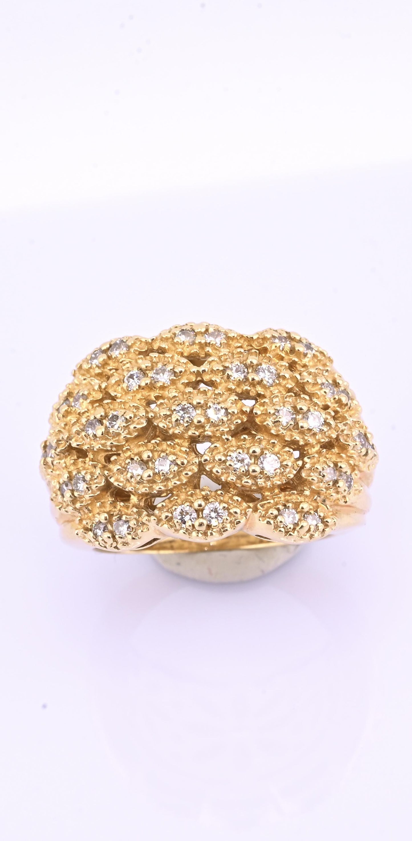 Sonia B 14K Diamond Cluster Ring • 15.04g Solid Gold • Size 8