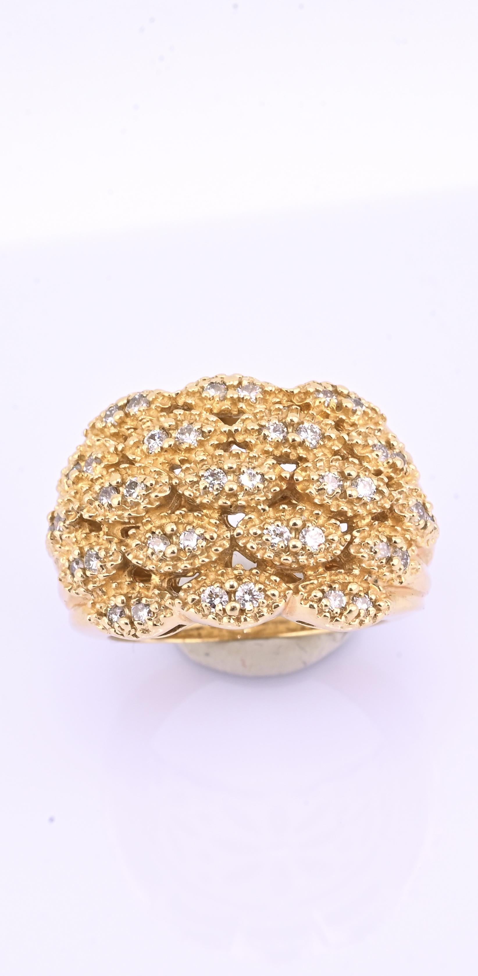 Sonia B 14K Diamond Cluster Ring • 15.04g Solid Gold • Size 8