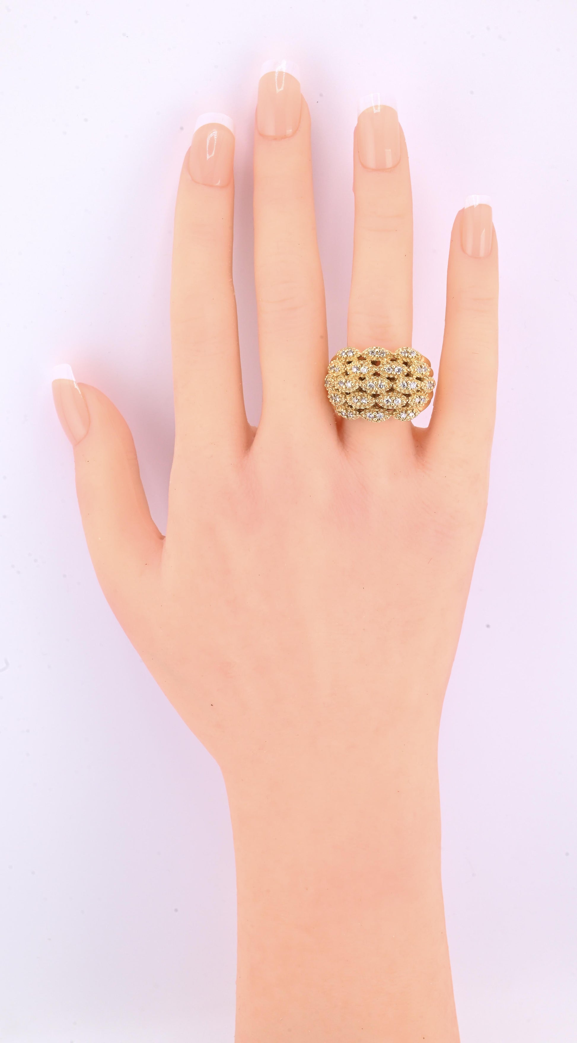 Sonia B 14K Diamond Cluster Ring • 15.04g Solid Gold • Size 8