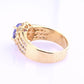 14K Yellow Gold Tanzanite & Diamond Halo Ring Oval Tanzanite Ring Size 7.75