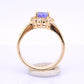 14K Yellow Gold Tanzanite & Diamond Halo Ring Oval Tanzanite Ring Size 7.75