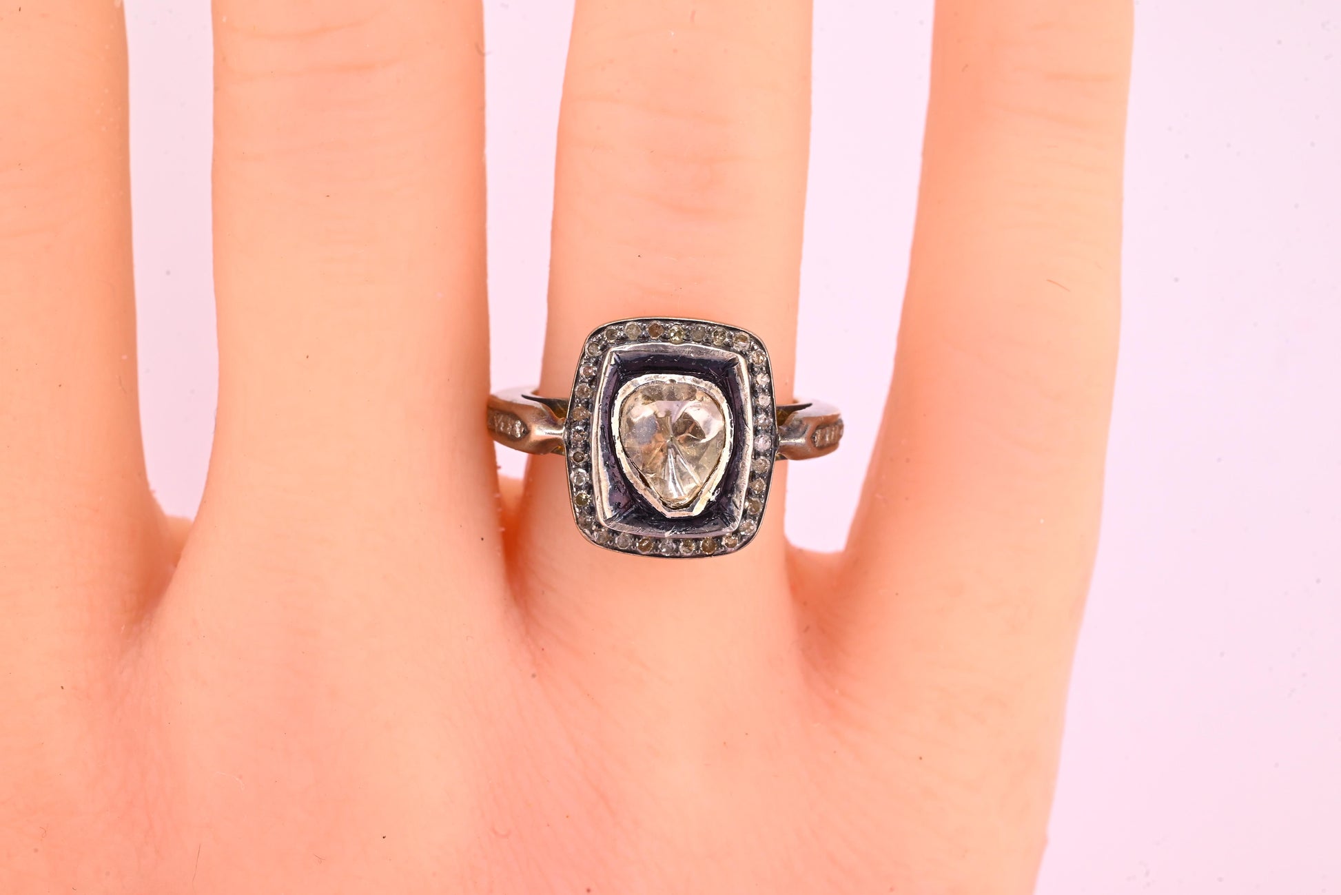 925 Sterling Silver IGI Certified Diamond Ring Freeform Diamond Ring Size 6