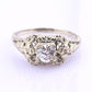 IGI Certified Art Deco 18K White Gold Diamond Ring Size 5.25