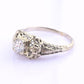 IGI Certified Art Deco 18K White Gold Diamond Ring Size 5.25