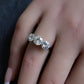 Art Deco 18K White Gold 3-Stone Ring – 3.00ct Old European Cut Diamonds Size 5
