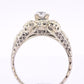 IGI Certified Art Deco 18K White Gold Diamond Ring Size 5.25