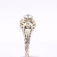 IGI Certified Art Deco 18K White Gold Diamond Ring Size 5.25