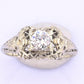 IGI Certified Art Deco 18K White Gold Diamond Ring Size 5.25