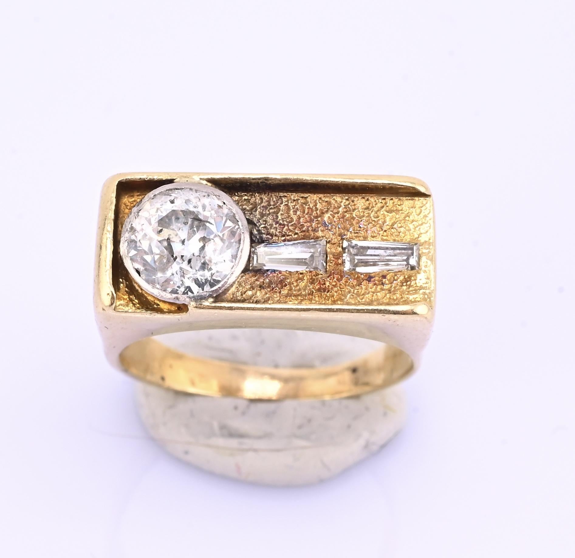 Art Deco 14K Gold Old European Cut Diamond Ring – .80 CT Center – Ring Size 5.5