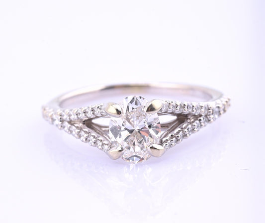 14K White Gold GIA .70ct G VS2 Diamond Engagement Ring Size 6