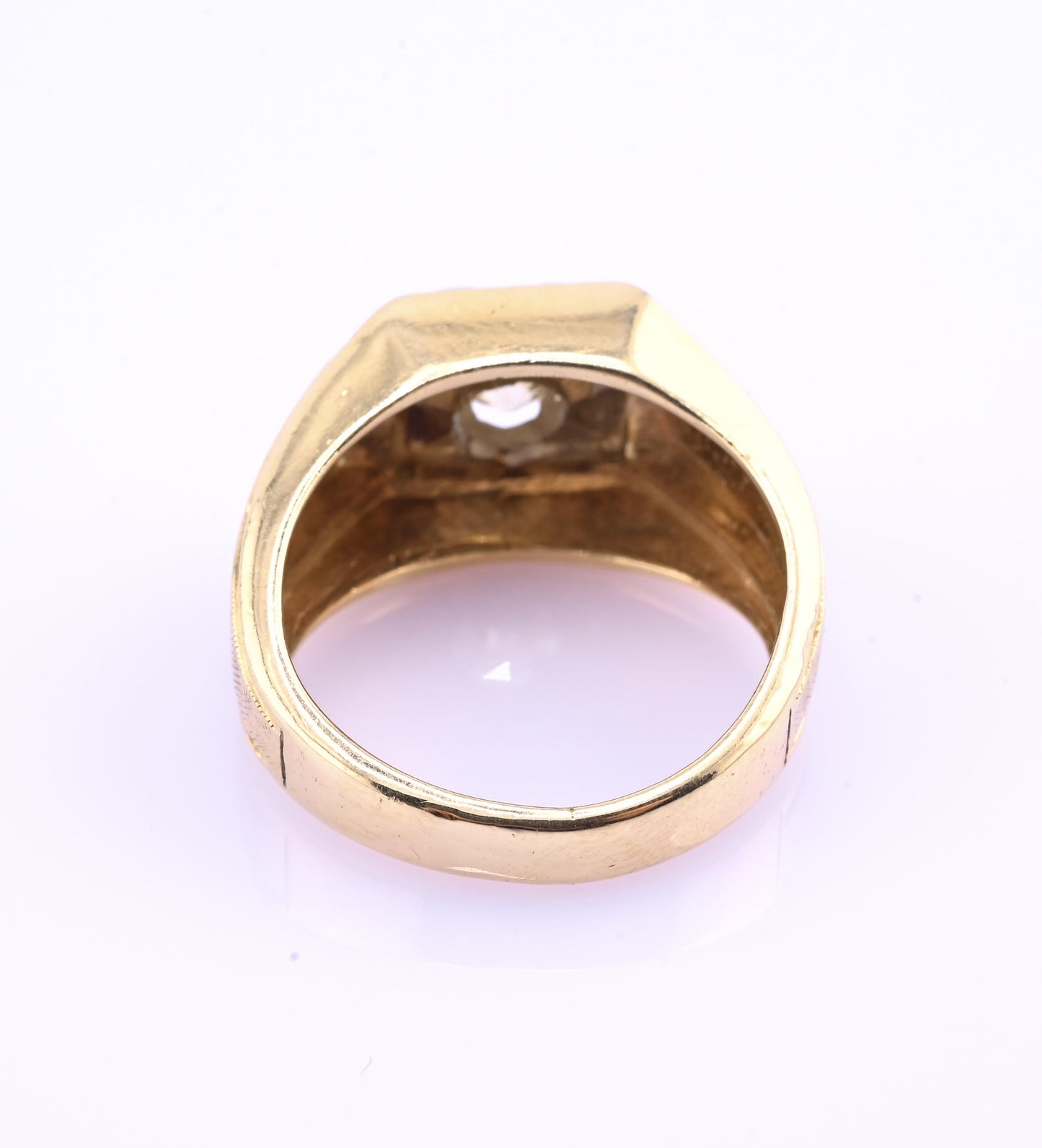 Art Deco 14K Yellow Gold Diamond Ring – .38 CT VS1–VS2 Center Ring Size 6