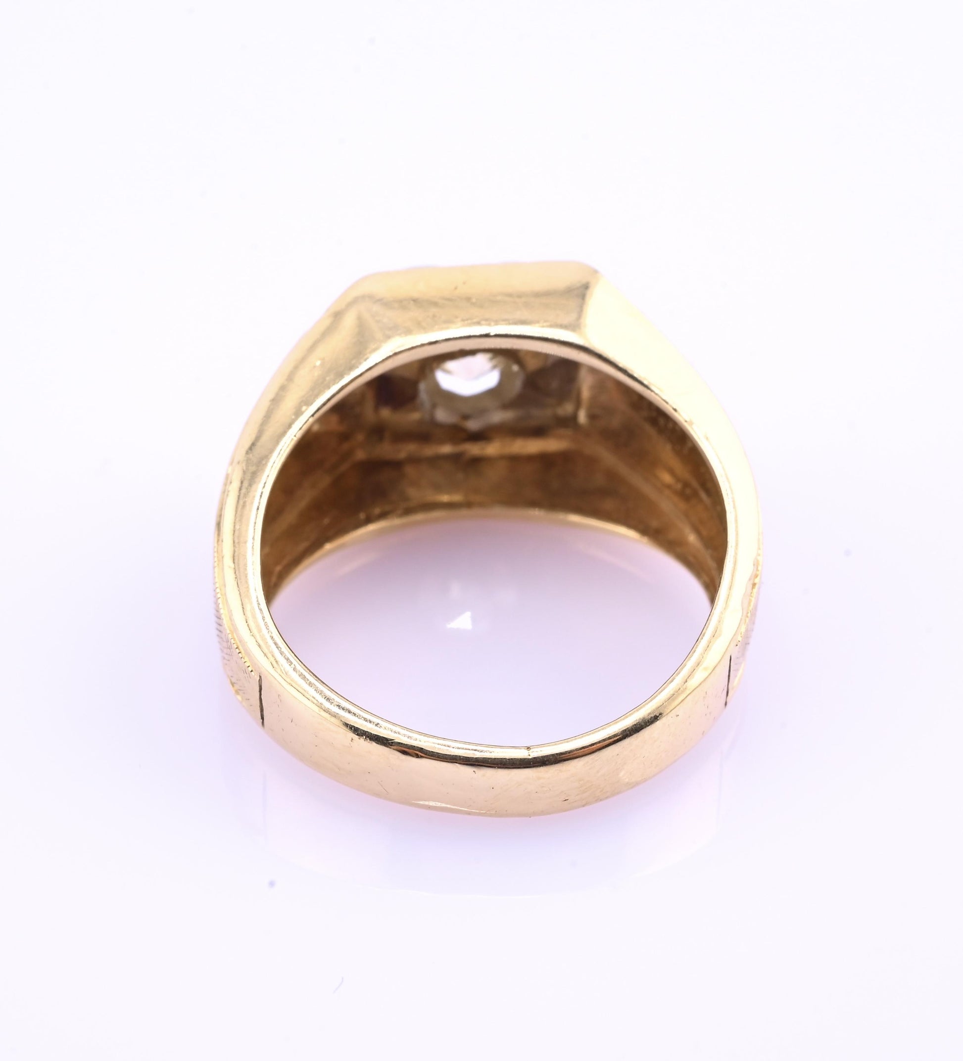 Art Deco 14K Yellow Gold Diamond Ring – .38 CT VS1–VS2 Center Ring Size 6