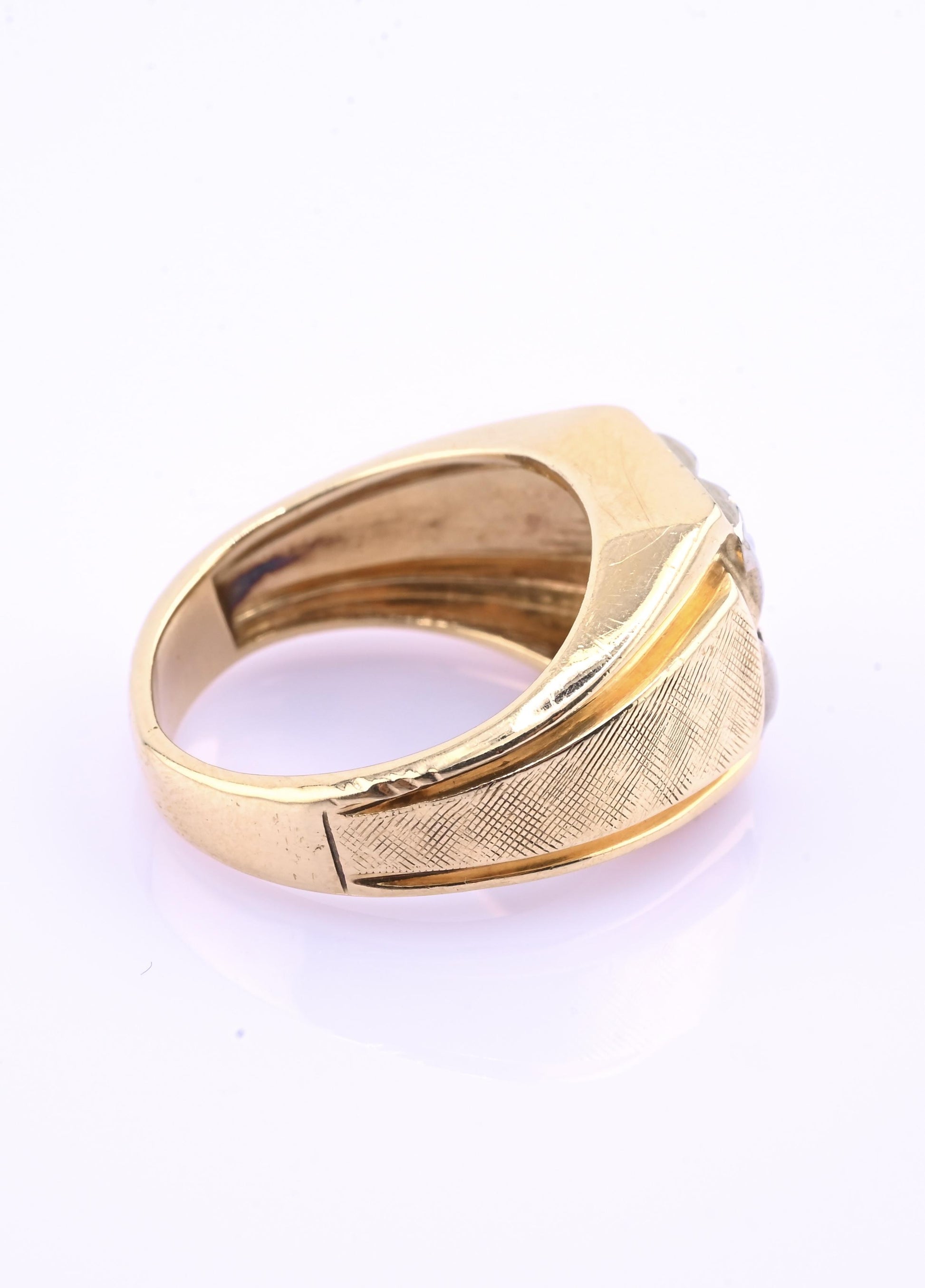 Art Deco 14K Yellow Gold Diamond Ring – .38 CT VS1–VS2 Center Ring Size 6