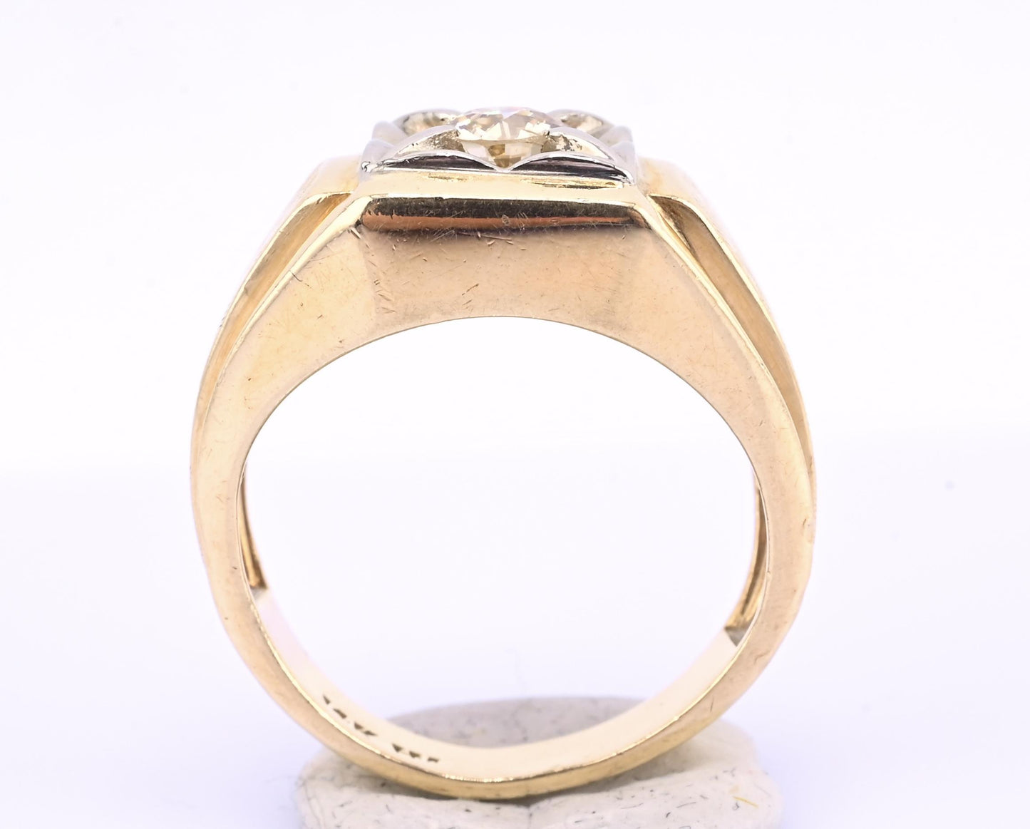 Art Deco 14K Yellow Gold Diamond Ring – .38 CT VS1–VS2 Center Ring Size 6