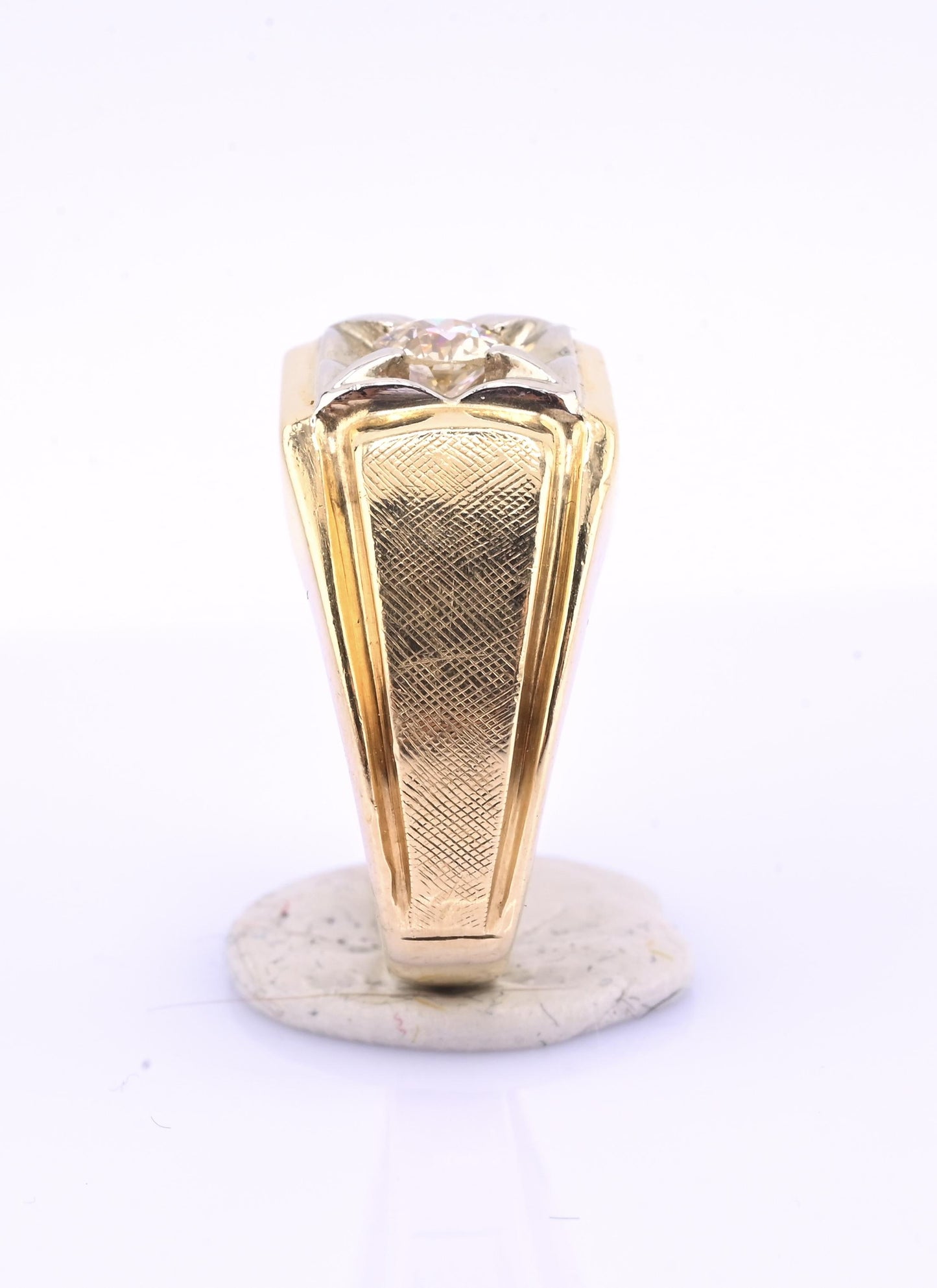 Art Deco 14K Yellow Gold Diamond Ring – .38 CT VS1–VS2 Center Ring Size 6