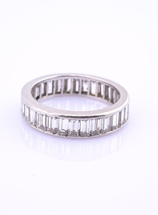 Magnificent 3.50 TCW Diamond Eternity Band in Solid Platinum Size 6.25 IGI Cert.